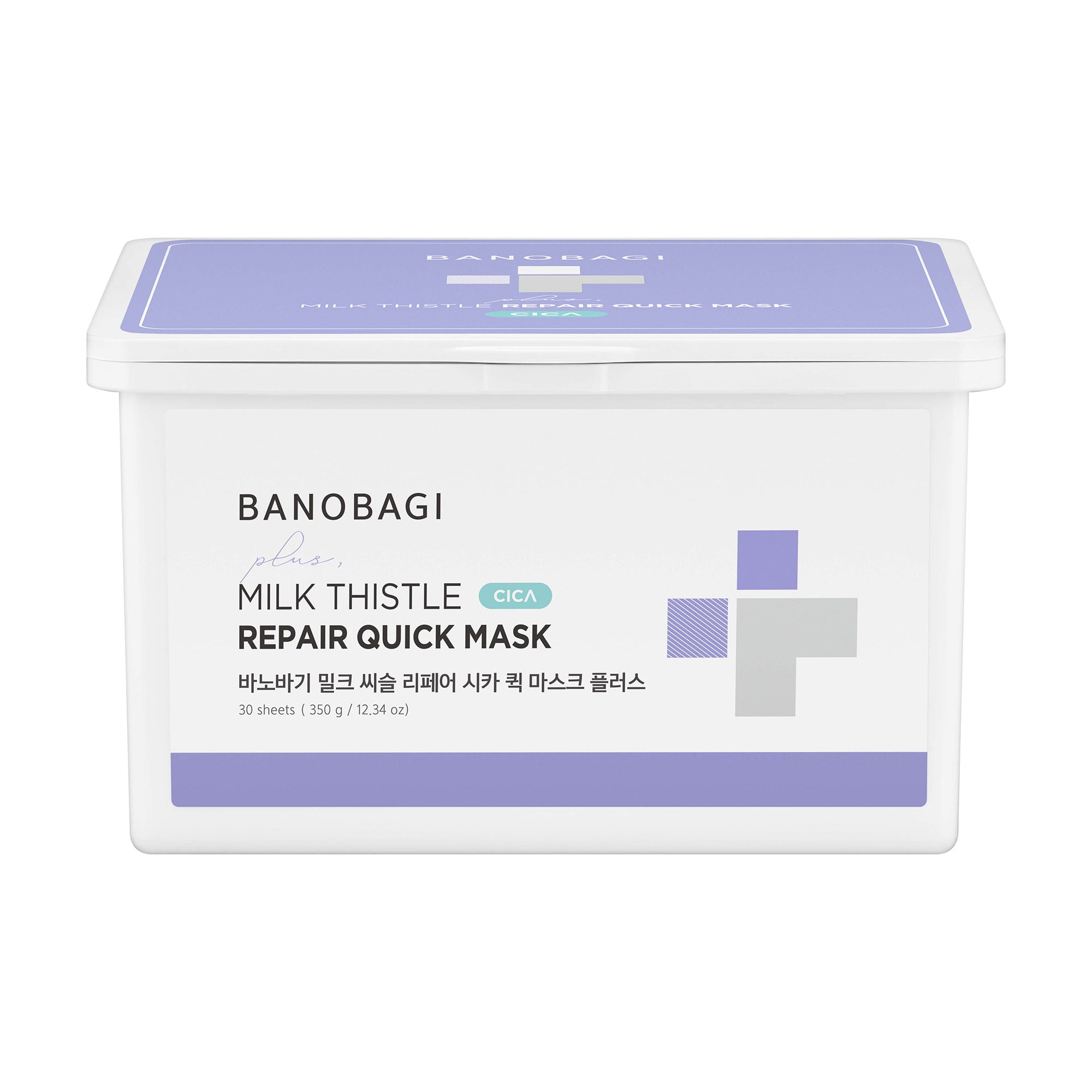 Відновлювальна тканинна маска для обличчя Banobagi Milk Thistle Repair Cica Quick Mask Plus, 30 шт