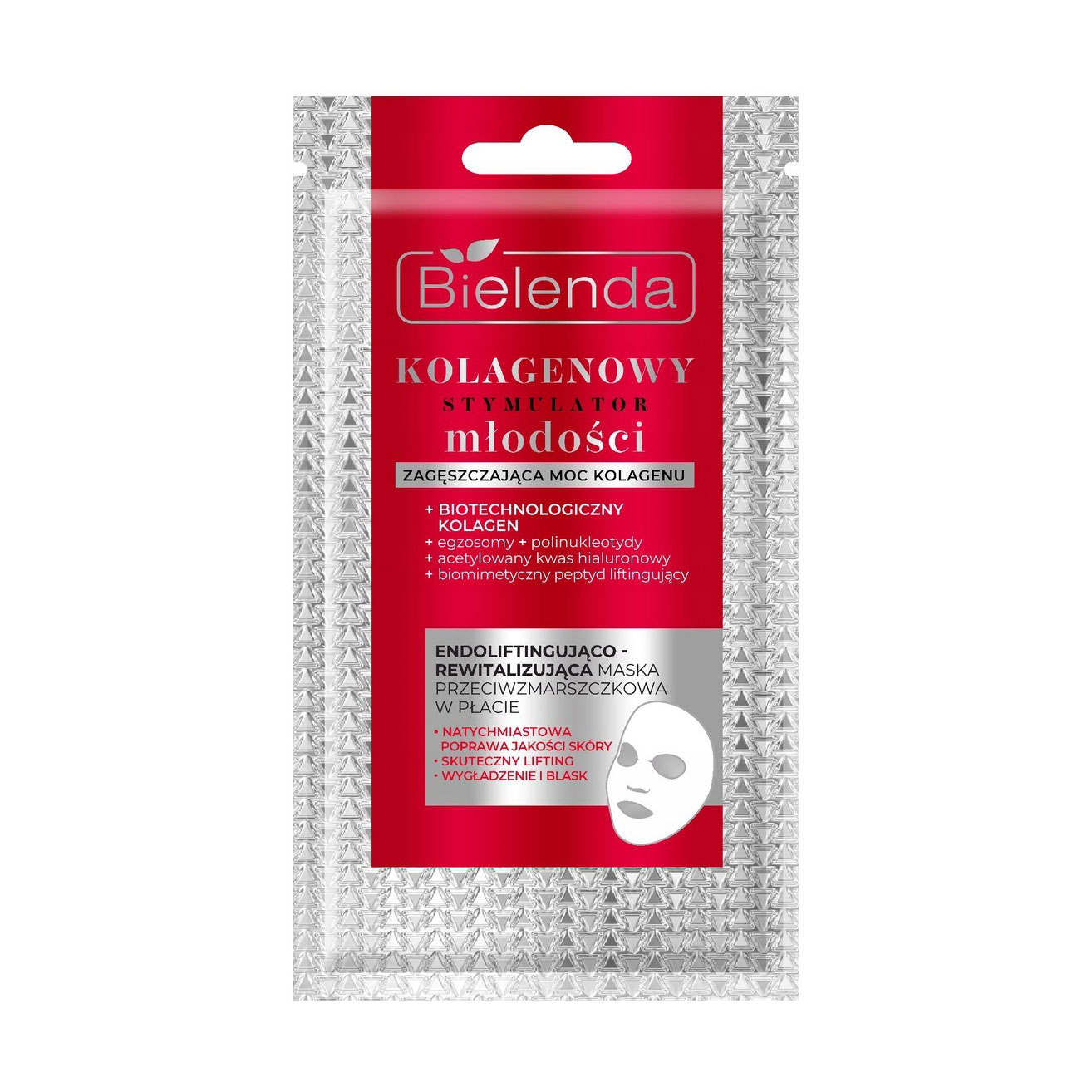 Відновлювальна тканинна маска для обличчя Bielenda Collagen Youth Stimulator Mask проти зморщок, 1 шт