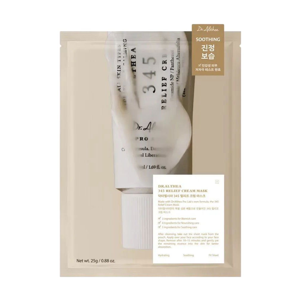 Відновлювальна тканинна маска для обличчя Dr. Althea 345 Relief Cream Mask з кремовою есенцією, 25 г