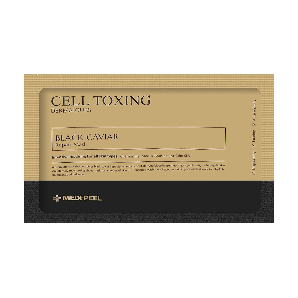 Відновлювальна тканинна маска для обличчя Medi-Peel Cell Toxing Black Caviar Dermajours Repair Mask з екстрактом чорної ікри, 30 мл