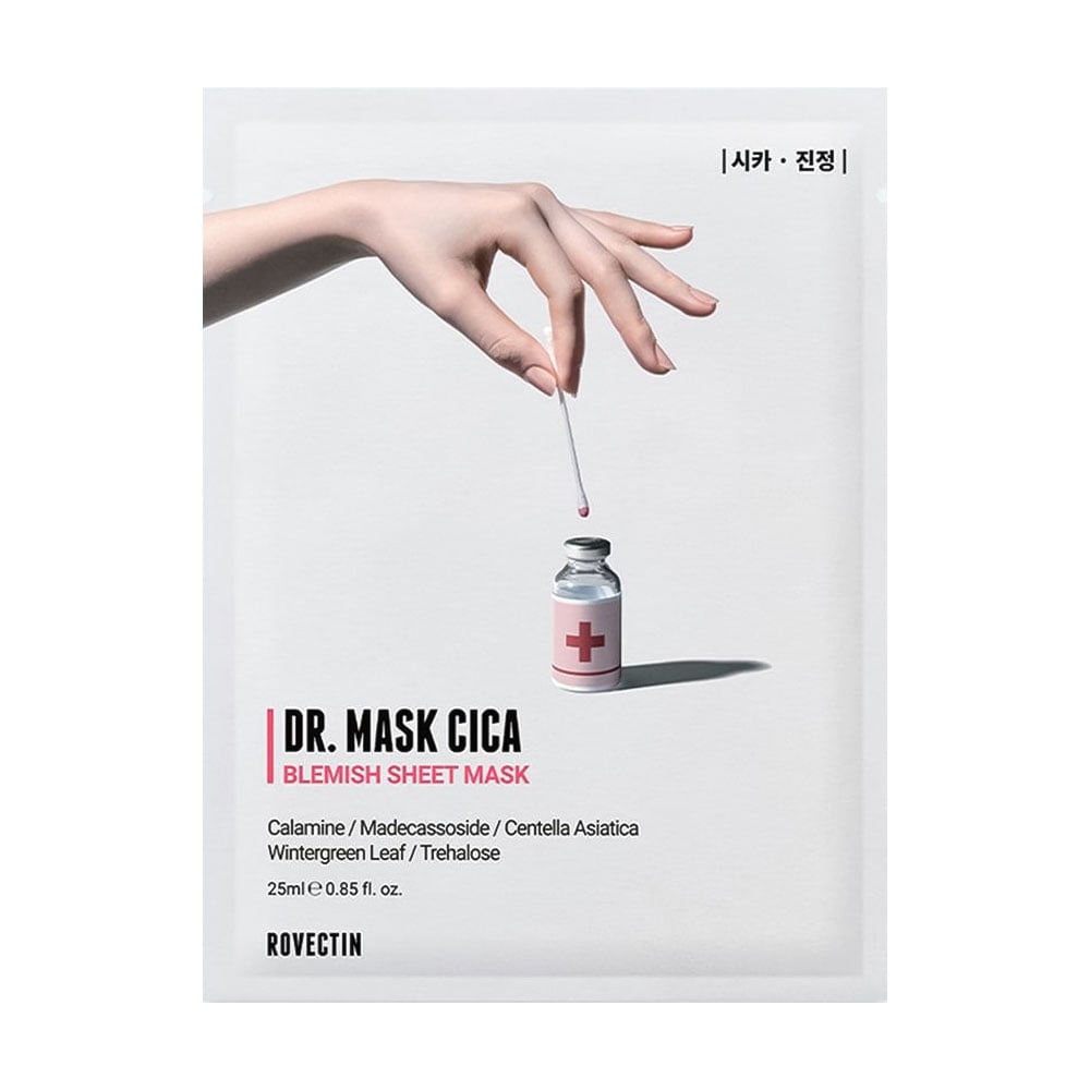 Заспокійлива та відновлювальна тканинна маска для обличчя Rovectin Dr. Mask Cica з центелою, 25 мл